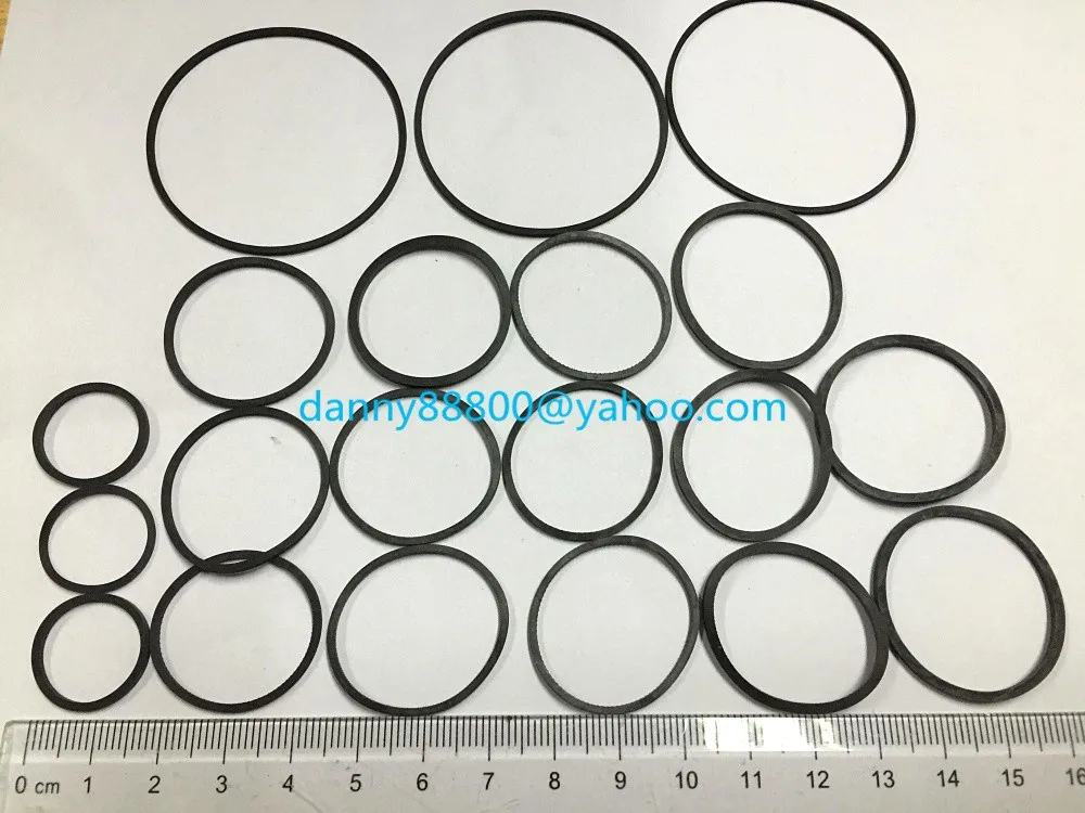 

FREE post 3bag 20pcs/bag DVD CD VCD Transmission belt all size folded lenth 2.5-5.5cm thickness 1.2mm rubber belt drive strap