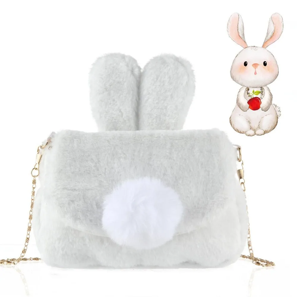 2019 Новый Ins женские сумки-мессенджеры Плюшевые сумка с кроликом Повседневная сумка на плечо с металлической цепью ремень сумка-мешок для