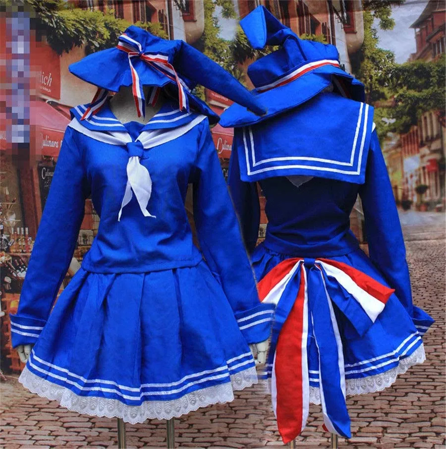 Japanese Anime Blue Sailor Uniform Wadanohara Cosplay Costume Lolita