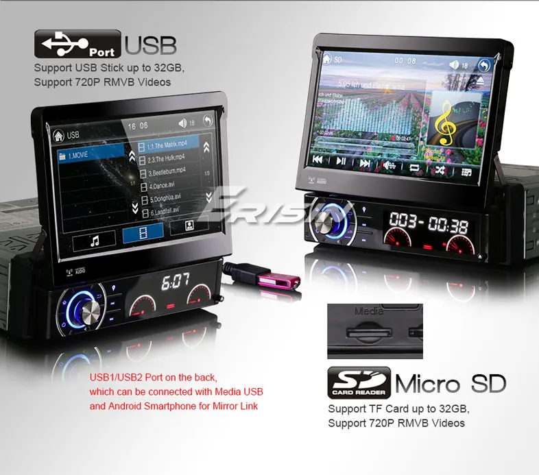 Excellent Erisin ES6590KD 1 Din 7 inch Wince 6.0 Car Audio System DVD GPS Player Radio DAB+ System 14
