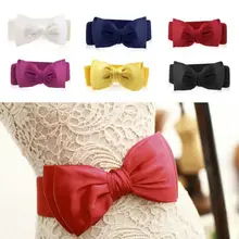 

1 Pc Girl Women Elastic Wide Stretch Buckle Bowknot Bow Waistband Waist Belt Accessories