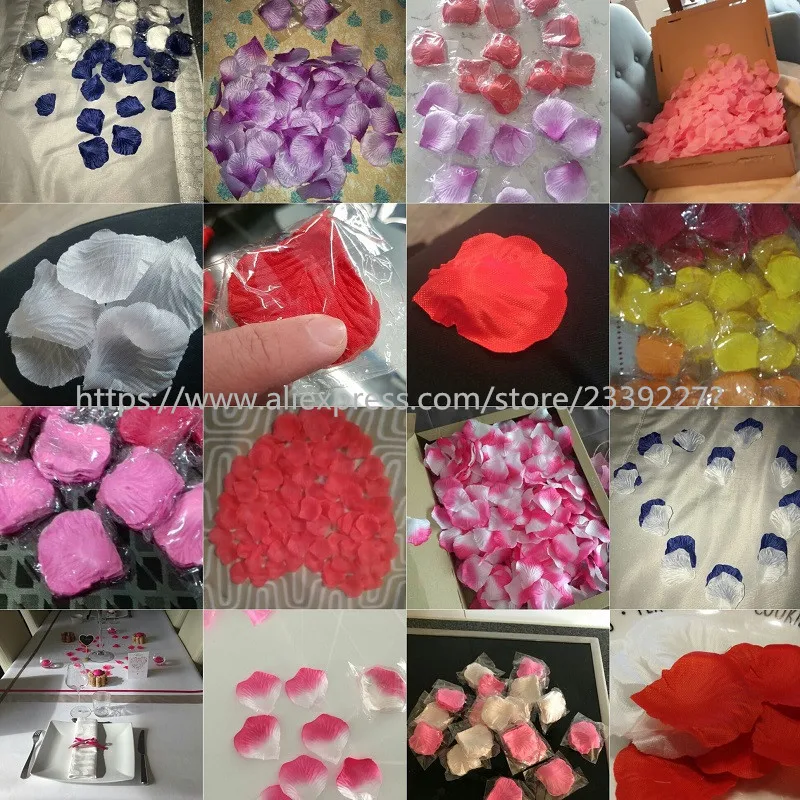 1000pcs Red Rose Petals Artificial Flowers Silk Wedding Decorations Party Event artificial False party rose Flower Petal 5X5cm7z