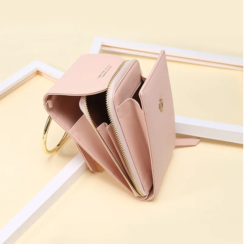 

Famous Designer Mobile Phone Pouch Multi-Function Ring Women Shoulder Crossbody Bag for Girls Wallet Coins Pack Key Case Package