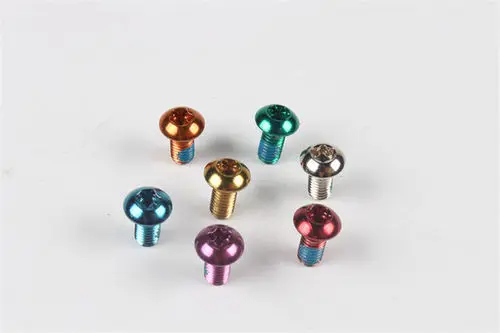 

12Pcs Ti Titanium Cover Alloy Steel Screws M5x10mm Bicycle Bike Disc Brake Rotor Bolts Screws Set Red/Blue/Green/Purple/Gold