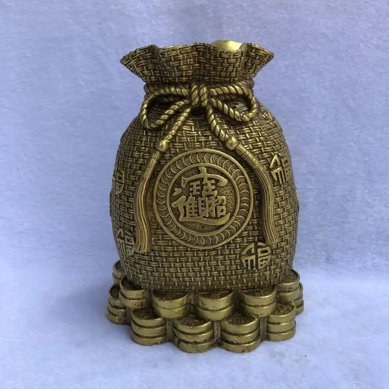 

Pure copper money bag ornaments Fu word lucky treasure home decoration crafts