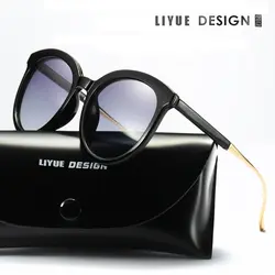 LIYUE Мода поляризованных солнцезащитных очков женский зеркало солнцезащитные очки Элитный бренд дизайн Солнцезащитные очки женские UV400 A401