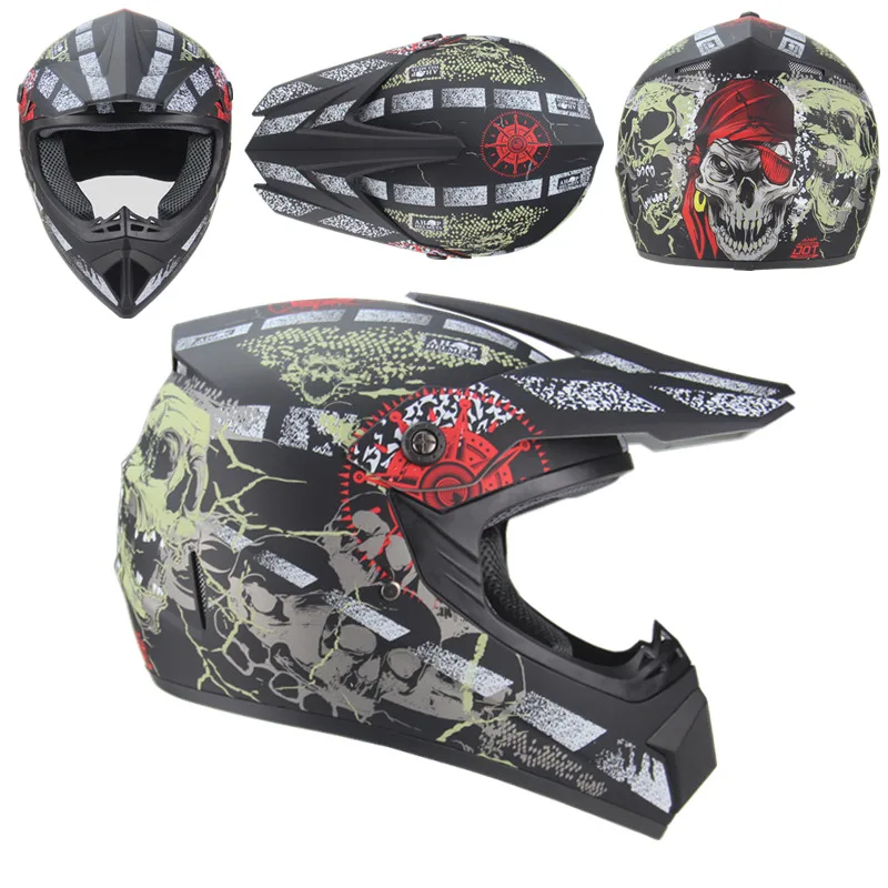 Moto rcycle ATV шлем Мужской Мото шлем высшего качества casco capacete moto cross off road moto cross Racing Шлем DH MTB DOT - Color: Matte Black 9