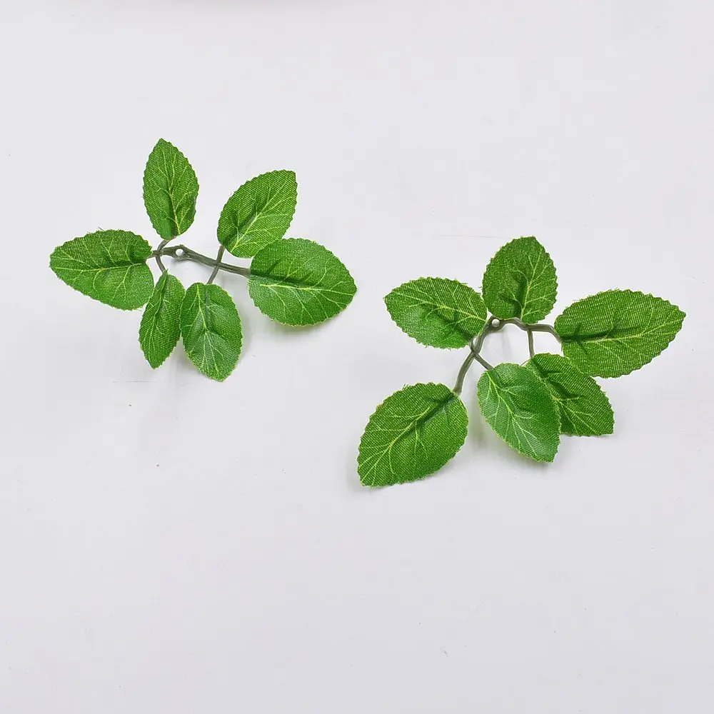 10pcs 6*10cm Artificial Green Leaf Flower Wedding Home Decoration Leaf DIY Scrapbooking Craft Fake Flowers