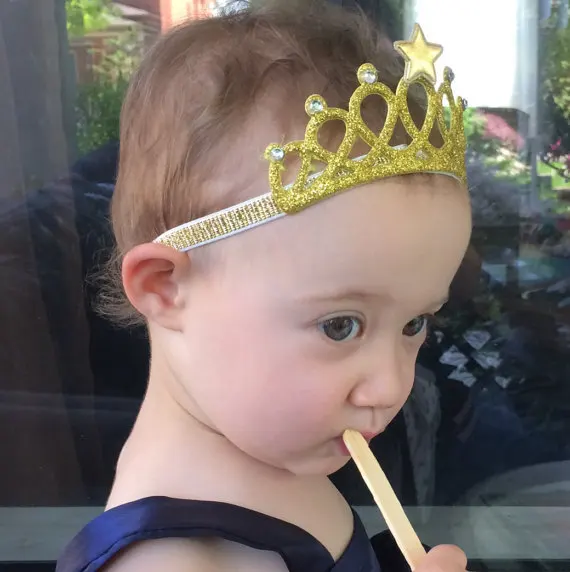 gold crown headband for baby girl