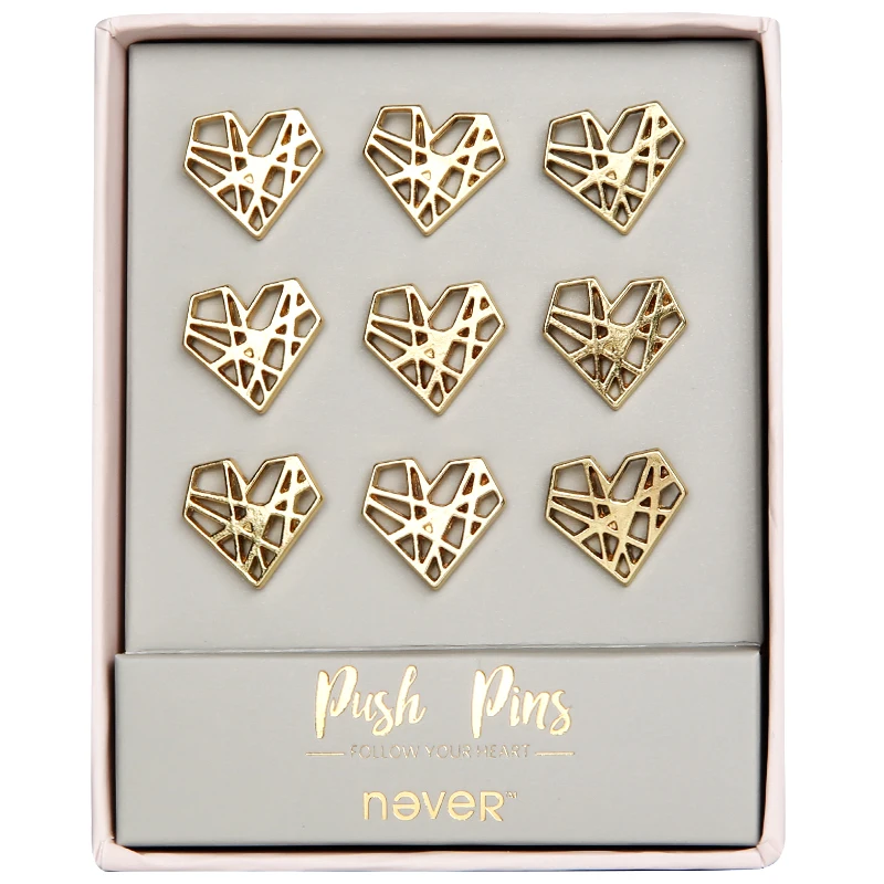 9PCS NEVER Metal Love Thumbtack Pushpin пробковый фото креативный Thumbtack