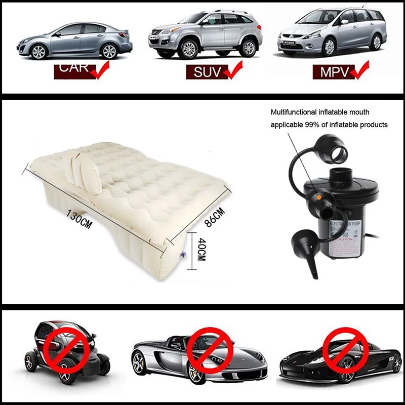 Автомобильный чехол на заднее сиденье для кемпинга, надувной матрас для путешествий, хороший надувной матрас, надувная кровать для автомобиля, матрас для путешествий