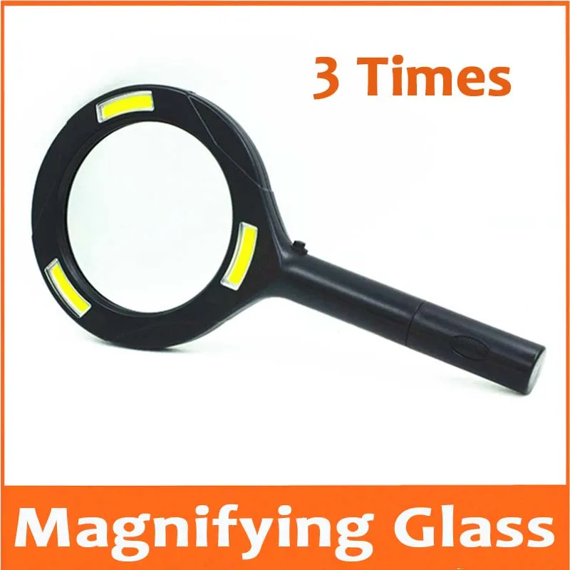 

3X LED Illuminated Educational Gift Toys Insects Viewer Reading Magnifier 3 Times Plastic Handle Magnifying Glass for Old Man