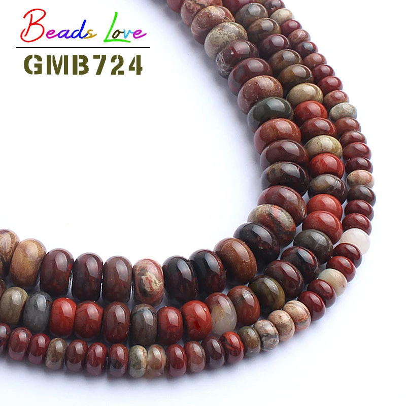 

Red Jaspers Stone Rondelle Beads Natural Stone Beads For Jewelry Making 15inch 6/8/10mm Diy Bracelet Wholesale