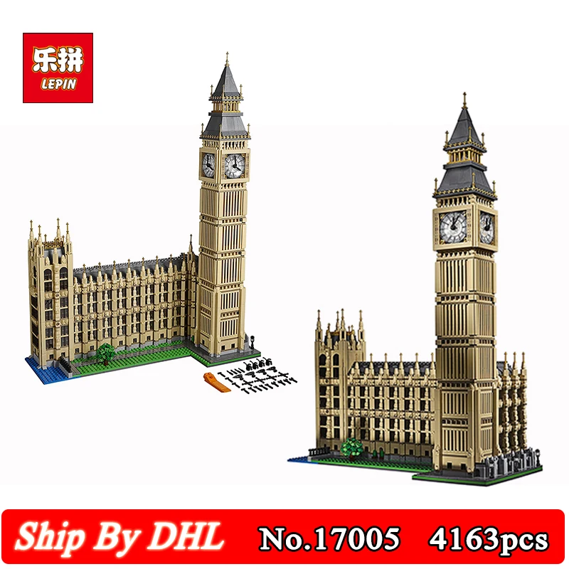 DHL Shipping LEPIN 17005 City Street View Big Ben Elizabeth Tower Model Building 4163Pcs Kit Set Blocks Brick Children Toy 10224