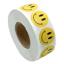 500 шт. желтые смайлики лицо забавные наклейки 1 дюйм Круглый Круг учительницы этикетки смайлик сторонний стикер пользовательский офисный Декор