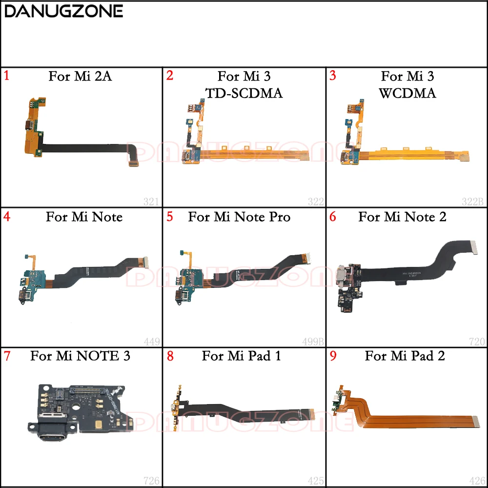 

USB Charging Port Dock Socket Plug Jack Connector Charge Board Flex Cable For Xiaomi Mi 2A 3 NOTE PRO 2 NOTE2 Pad 1 2 Pad1 Pad2