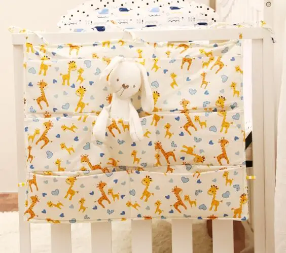 Промо-акция! Китти Микки Брендовая детская кроватка кровать висячая сумка для хранения кроватки Органайзер 60*50 см игрушка пеленки мешок карман для детская кроватка набор - Цвет: Золотой