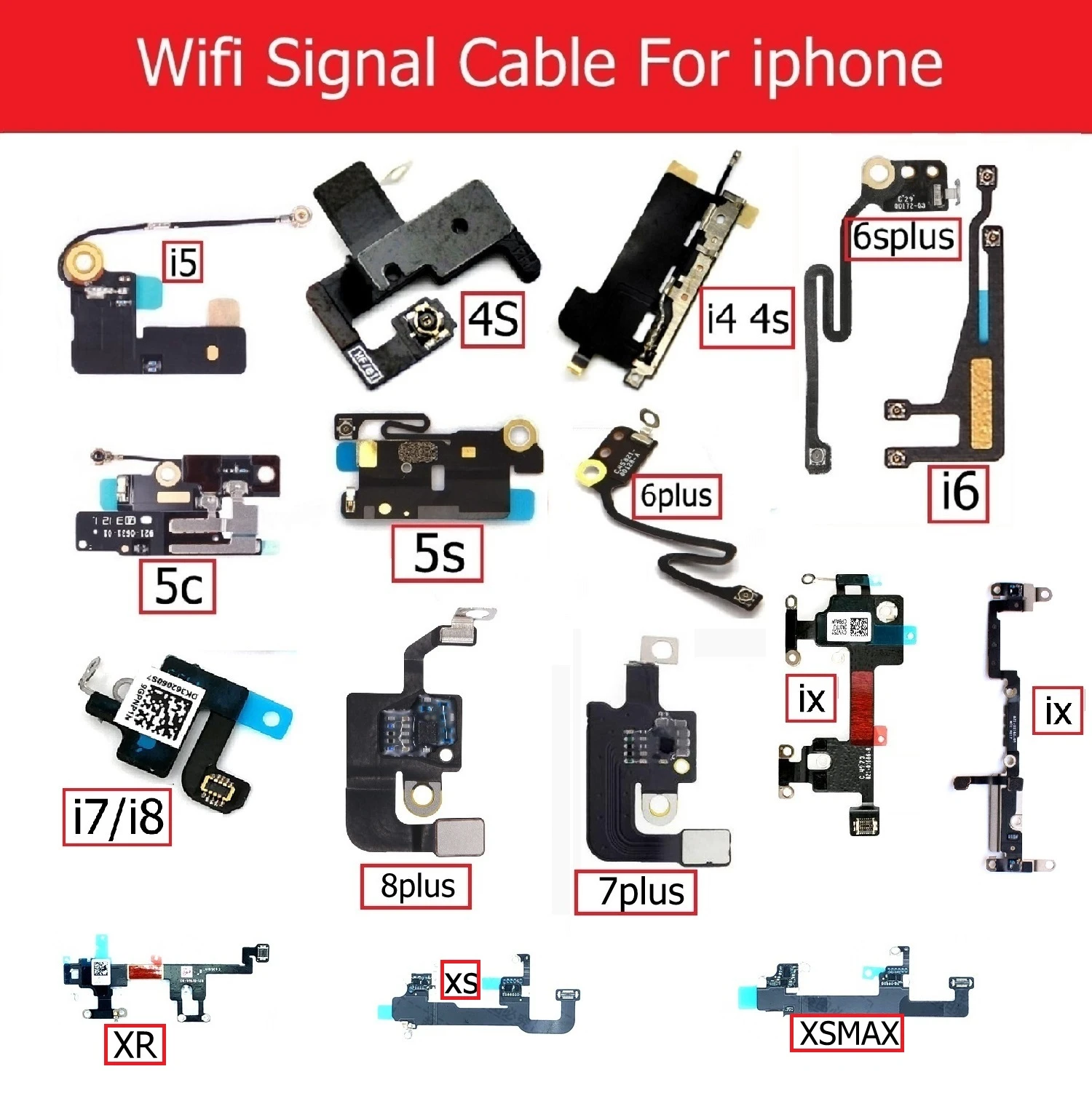 Iphone 4s 5s 5c 6s 7 8 Plus X Xr Xs Max用のオリジナルwifi信号アンテナ フレキシブルケーブル ネットワークコネクタ 修理用 Antenna Flex Cable Flex Cablesignal Antenna Aliexpress