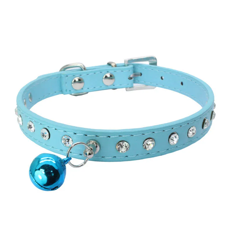 

Small Dogs Collars Rhinestones Bell PU Leather Collar for Small Breed Dogs Pet Products Dog Accessory coleira para cachorro
