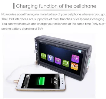 

Hot 7080B 2 Din Car Video Player 7'' HD Touch Screen Bluetooth Stereo Radio Car MP3 MP4 MP5 Audio USB Auto Electronics In Dash