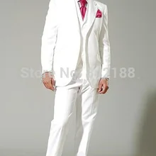 Лучшие продажи/ стиль дешевый белый свадебный смокинг Лучший мужской костюм мужские свадебные костюмы(куртка+ брюки+ жилет+ галстук) ОК: 250