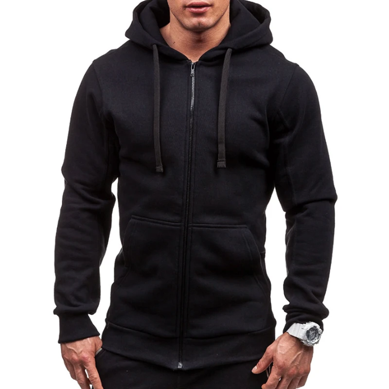 

2019 Size Men Hoodies Jacket Winter Spring Drawstring Zipper Hooded Sweatshirt Top Male Long Sleeve Pocket Pullover Hoodie Coat