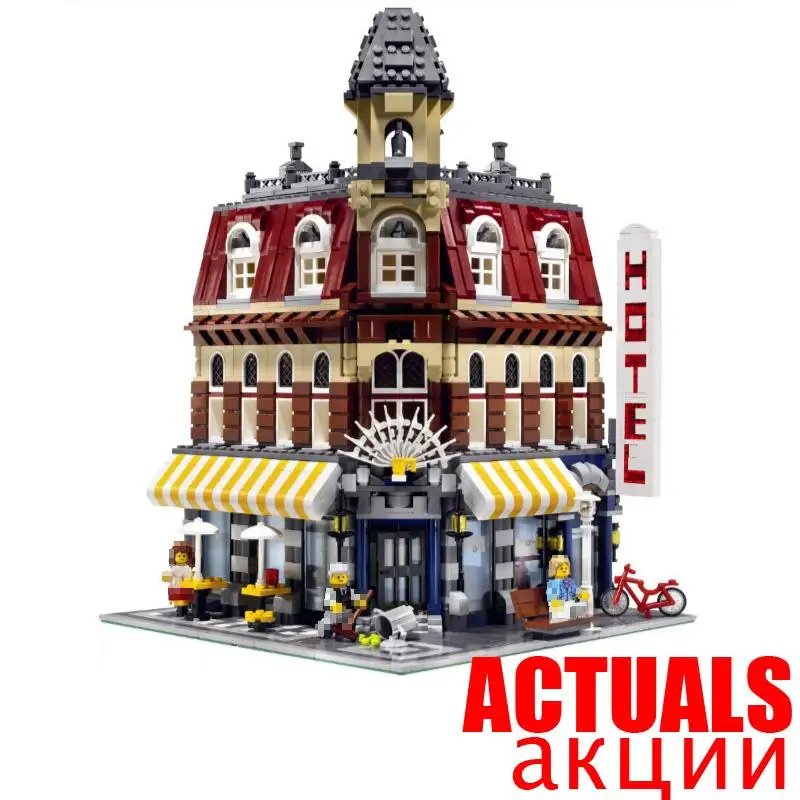 

LEPIN 15002 2133Pcs Creators Cafe Corner Model Building Kits Blocks Bricks Toys for children Gifts compatible legoINGly 10182