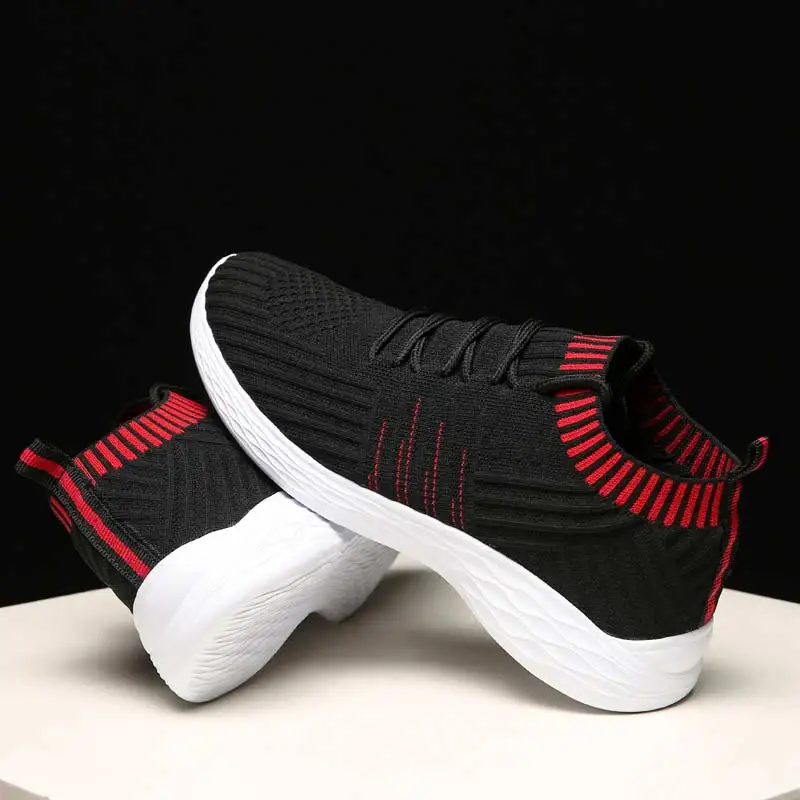 Sneakers women vulcanized shoes fashion lighted breathable mesh casual shoes woman lace-up solid sneakers women plus size - Цвет: black A26