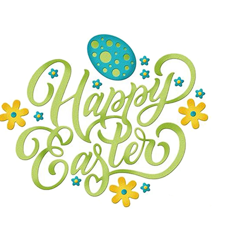 

Happy Easter Flower Egg DIY Metal Cutting Die Card Photo Making Scrapbooking Template Embossing Stencil Handmade Decor Craft