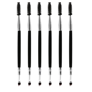 

3 in 1 Microbrushing Double Ended Eyeshadow Eyelash Eyebrow Brushes Cosmetic Beauty Makeup Blending Eye Makeup Brush