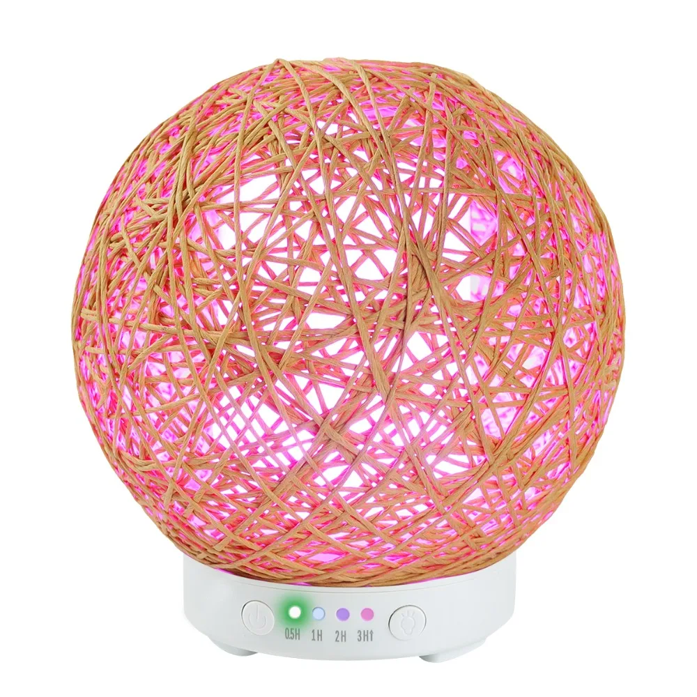 

120 ml Hemp Sesame Ball Ultrasonic Air Humidifier Portable Mini Aroma Essential Oil Diffuser for Car Room Home Office