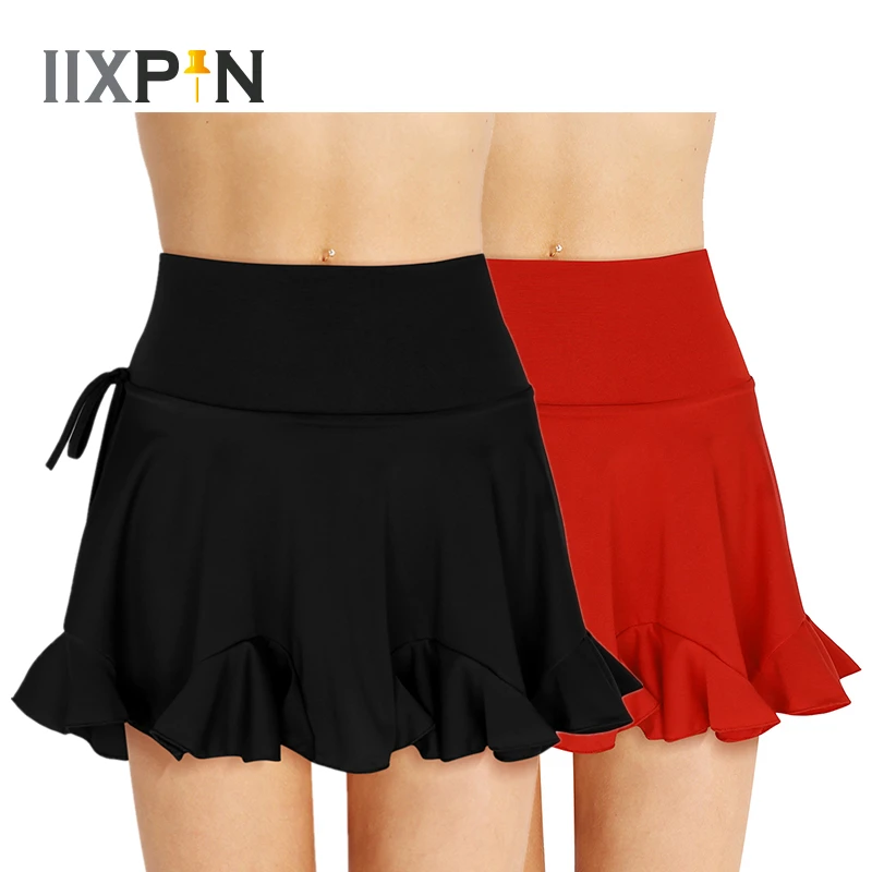 

IIXPIN Women Latin Skirt Fashion High Waist Tango Rumba Dance Skirt Adult Performance Costume Dance Skirt Women Latin Dancewear