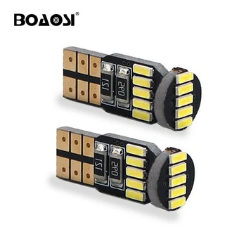 

BOAOSI 2x t10 LED Bulb w5w led Lamp Car Lights Interior Super Bright 15led 4014 SMD 194 168 12V 6000K White Turn Signal