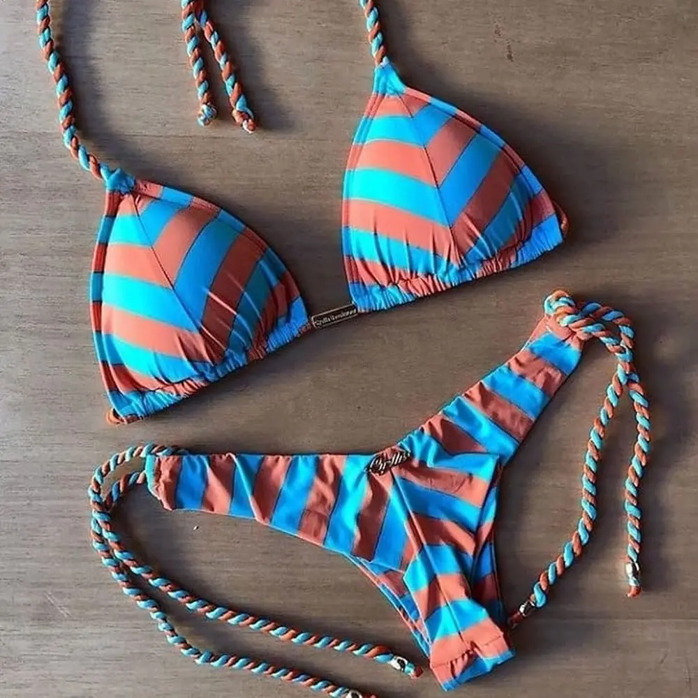 

2019 Women Print Bikini Set Push-up Swimsuit New Summer Sexy Swimwear Triangle Bathing Suit Swimming Suit