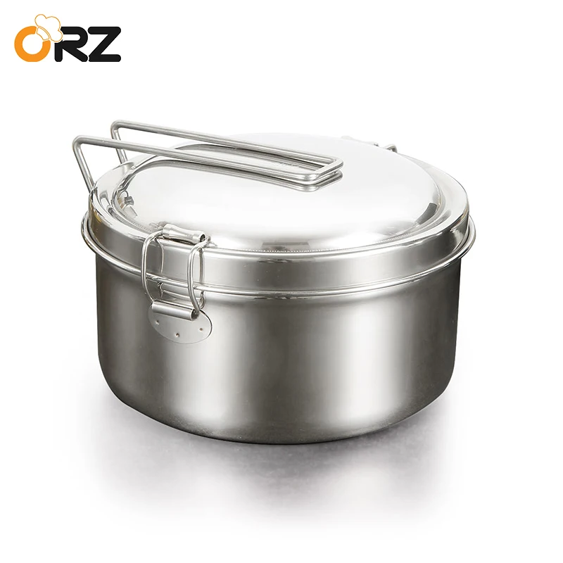 ORZ Two Layer Stainless Steel Lunch Box Portable Bento Box Adults Kids