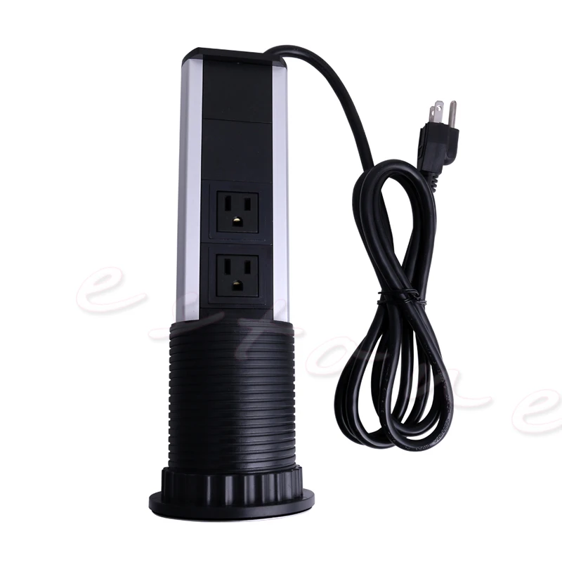 

US Plug Electrical Power Outlet Kitchen Worktop Desk Pull Pop Up Socket