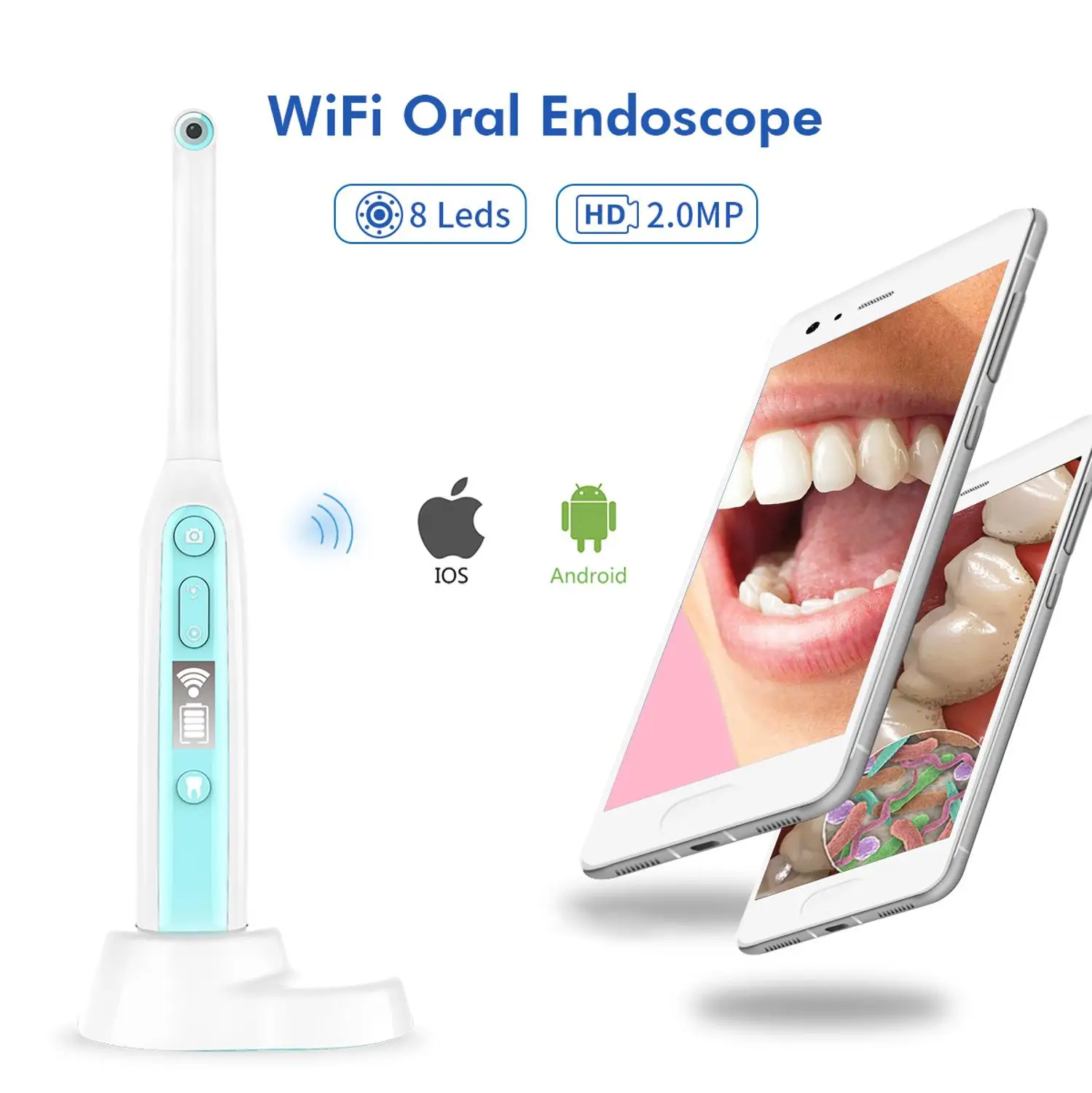 2MP 1080P Wireless WIFI Teeth Cleaning Intraoral Endoscope Camera
