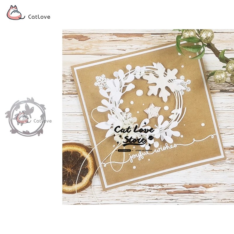 

Leaf Wreath Metal Cutting Dies Stencils For DIY Scrapbooking Paper Card Decorative Craft Dies Embossing Die Cuts New 2019