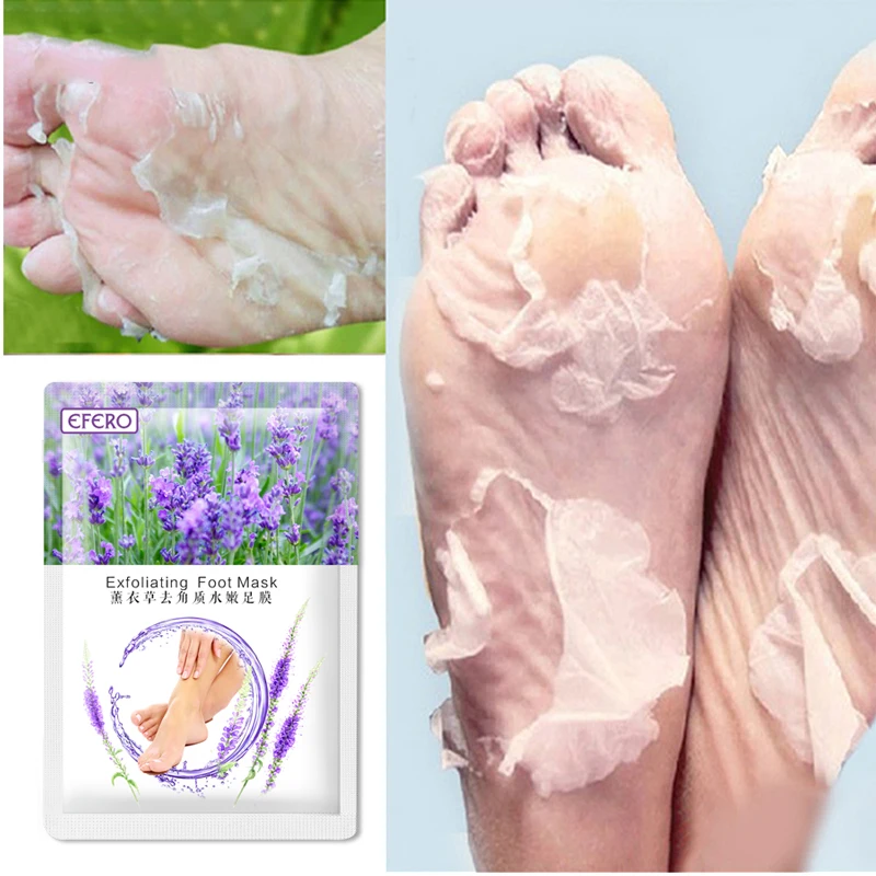 

EFERO 1pair=2pcs Foot Mask Dead Skin Remover Lavender Essence Whitening Moisturizing Feet Peeling Mask for Legs Feet Care Cream