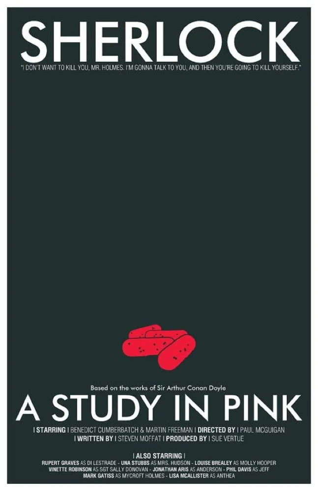 

Vintage Sherlock Holmes Detective Movie A Study in Pink Retro Poster Canvas Painting DIY Wall Paper Posters Home Decor Gift