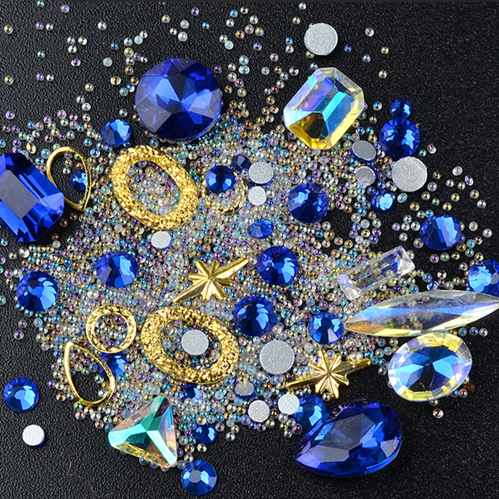 

Mixed Colorful Acrylic Rhinestones Alloy Metal Frame DIY Nails Decor Manicure 3D Rhinestone Nail Art Decoration Nail Gems