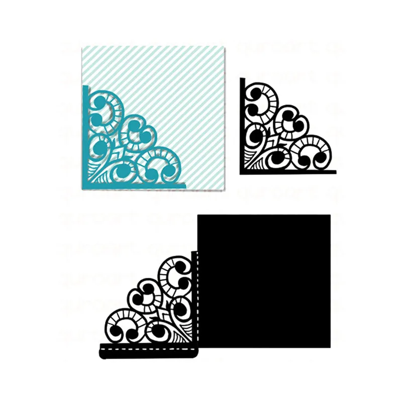 

Naifumodo Cuts Dies Lace Corner Frame Metal Cutting for DIY Scrapbooking Card Album Embossing Die Cut New Template
