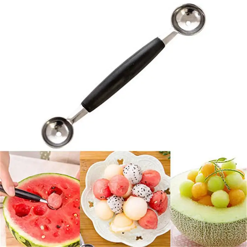 3 шт. двойная многофункциональная фруктовая ложка из нержавеющей стали, инструмент для резьбы по дереву, ложка для мороженого, инструменты для фруктов и овощей