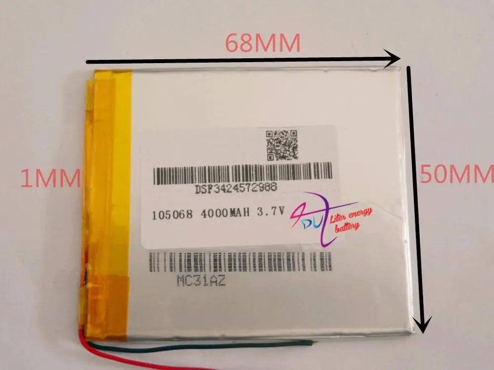 

best battery brand Size 105068 3.7V 4000mah Lithium polymer Battery with Protection Board For PDA Tablet PCs Digital Products Fr