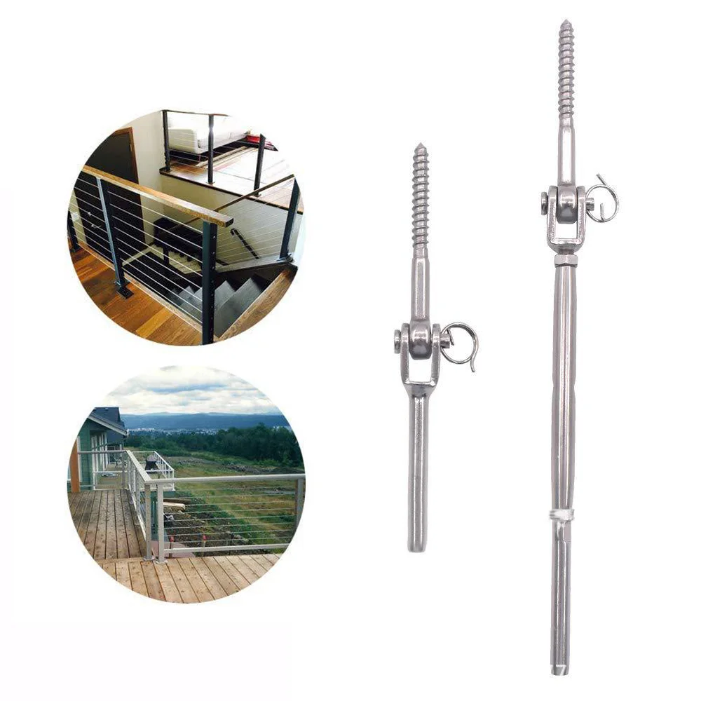 

10pcs Balustrade Set Stainless Steel Wire Rope DIY Swage Fork Turnbuckle Body Rigging Screws With Jaw Fork Turnbuckle Bottles