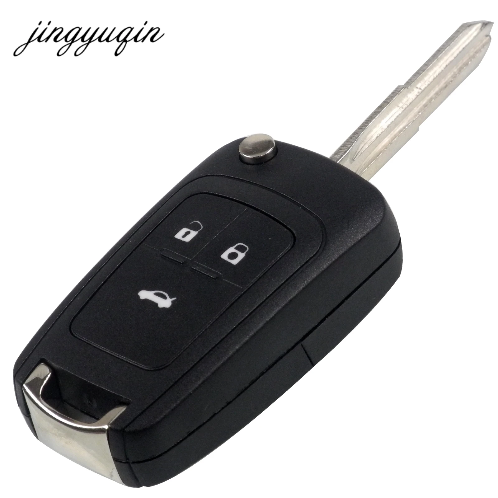 

jingyuqin Modified 3 Buttons Flip Folding Key Shell for Chevrolet Epica Remote Key Case Uncut Blank