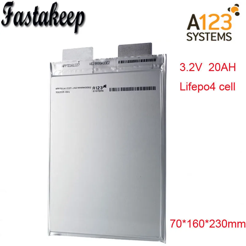 

50pcs/lot No taxes Li polymer battery 3.2v 20ah lifepo4 battery 20ah prismatic Lifepo4 battery cells use for E-bike