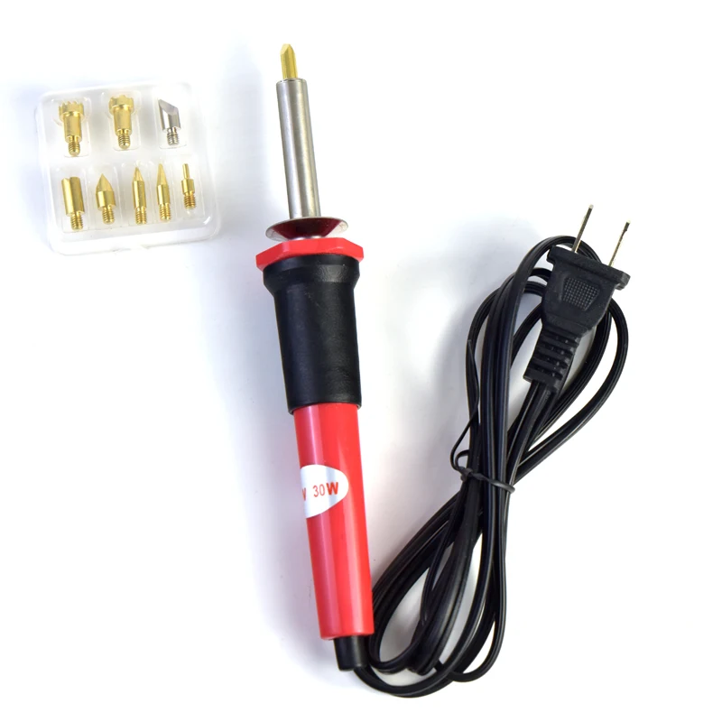 

Free shipping 9 Tips Wood Pyrography Tool US EU plug 220V 30W Wood Burning Pen Set Woodburning Carving Solder Pen