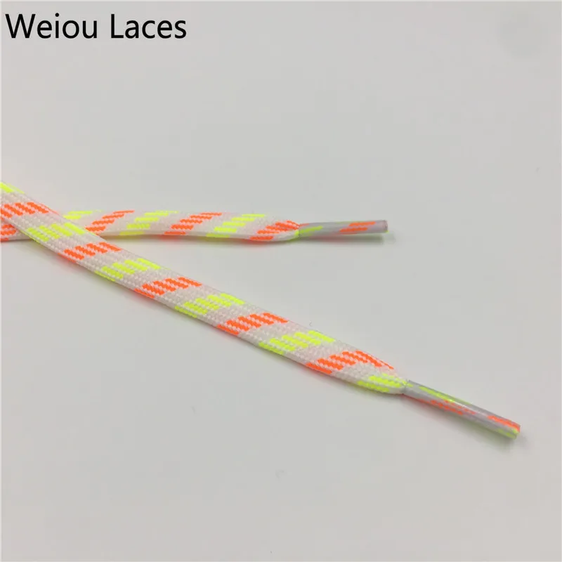 (30 пар/лот) Weiou удивительные плоским Спортивное дизайнер шнурки сильный полосатый шнурки эко-тренда тапки Lacet Drop