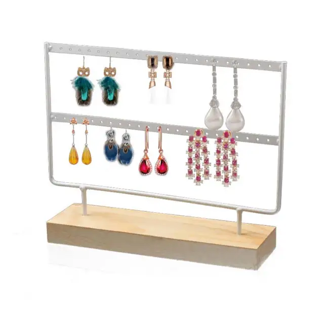 S M L Holes Wooden Earrings Jewelry Organizer Display Holder Stand Holes Wooden Earrings Jewelry Organizer